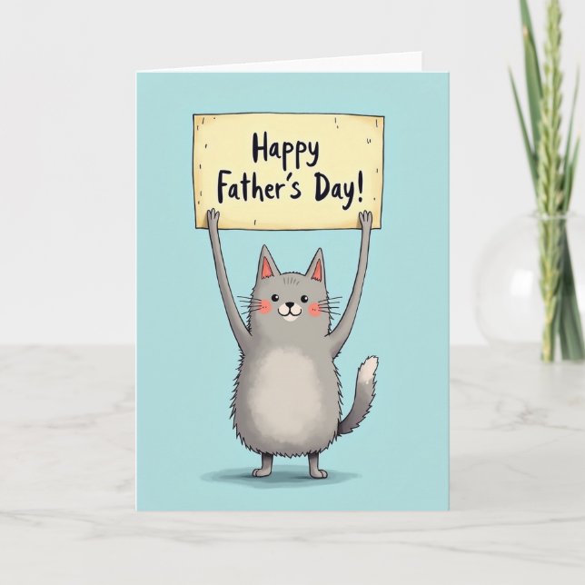 Joyful Fathers Day Feline Card (Front)