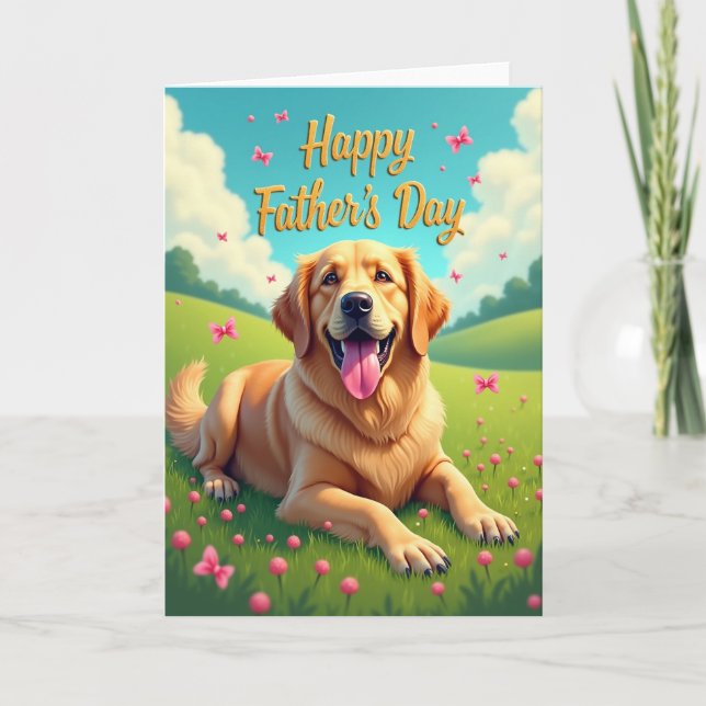 Joyful Fathers Day Meadow Scene Card (Front)