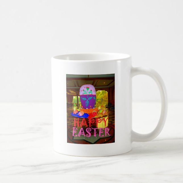Joyful Festive Springtime Easter Colorful Eggs Art Coffee Mug (Right)