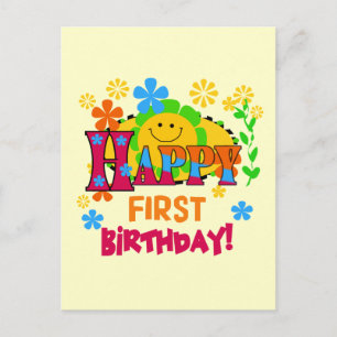 Joyful First Birthday T-shirts and Gifts Postcard
