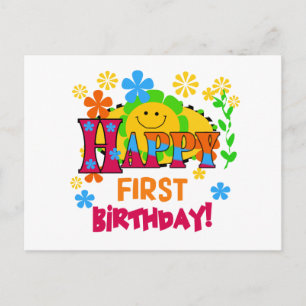Joyful First Birthday T-shirts and Gifts Postcard