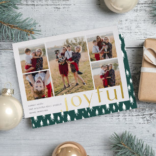 Joyful Five Photo Foil Holiday Card