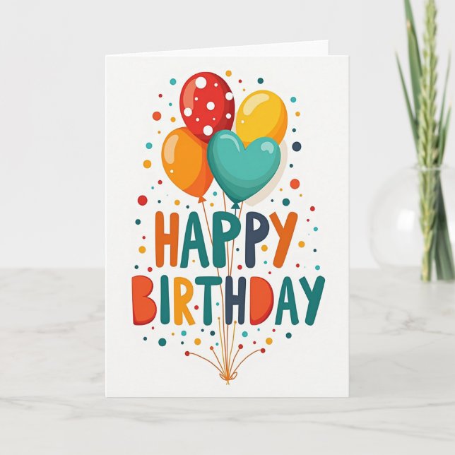Joyful Floating Birthday Card (Front)