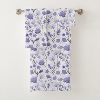 Joyful Flora Bathroom Towel Set - Lilac