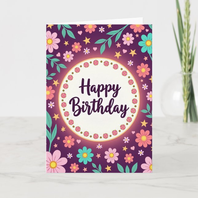 Joyful Floral Frame Card (Front)