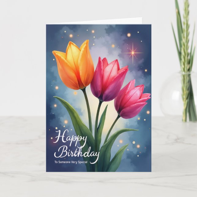 Joyful Floral Triptych Card (Front)