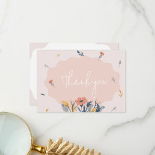 Joyful Floral Wedding Invitation Thank you Cards