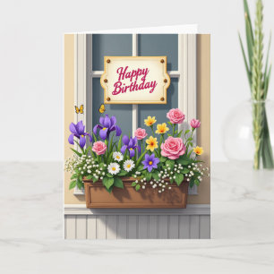 Joyful Floral Window Box Card