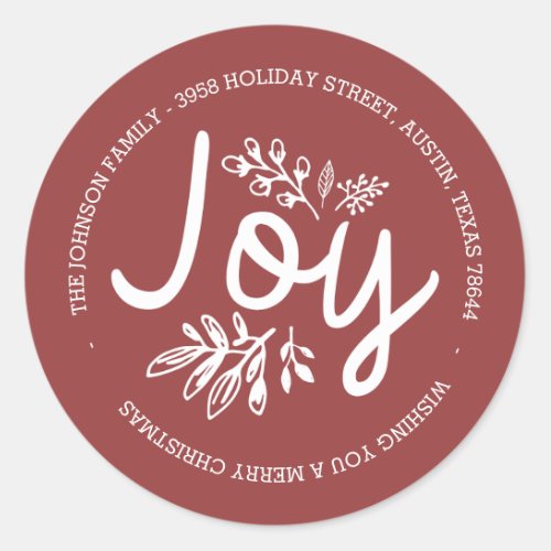 Joyful Florals Address Sticker