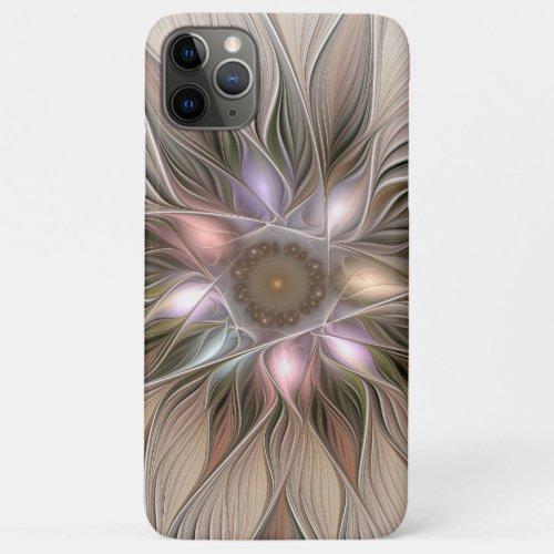 Joyful Flower Abstract Beige Brown Floral Fractal iPhone 11 Pro Max Case