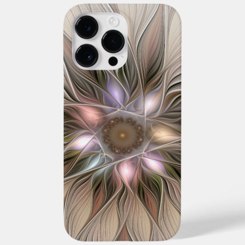 Joyful Flower Abstract Beige Brown Floral Fractal Case_Mate iPhone 14 Pro Max Case