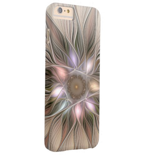 Joyful Flower Abstract Beige Brown Floral Fractal Barely There iPhone 6 Plus Case