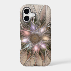 Joyful Flower Abstract Beige Brown Floral Fractal iPhone 17 Case