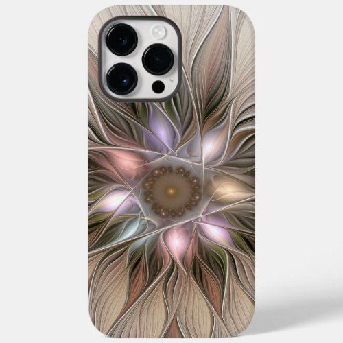 Joyful Flower Abstract Beige Brown Floral Fractal Case_Mate iPhone 14 Pro Max Case