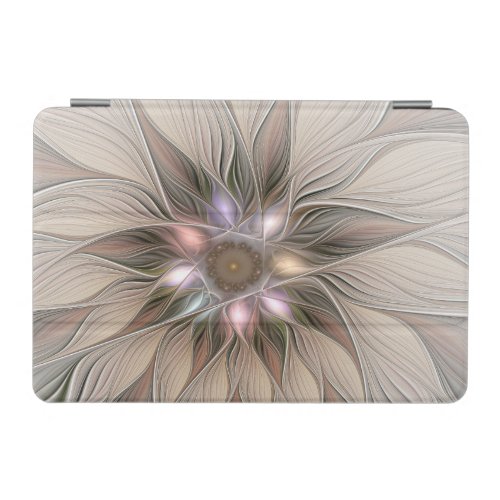 Joyful Flower Abstract Beige Brown Floral Fractal iPad Mini Cover