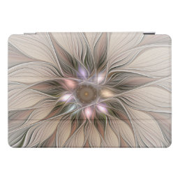Joyful Flower Abstract Beige Brown Floral Fractal iPad Pro Cover