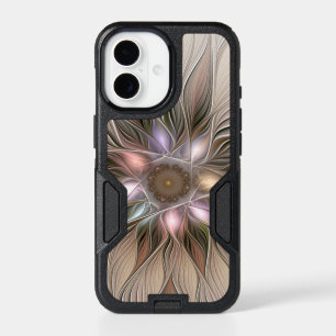 Joyful Flower Abstract Beige Brown Floral Fractal iPhone 17 Case