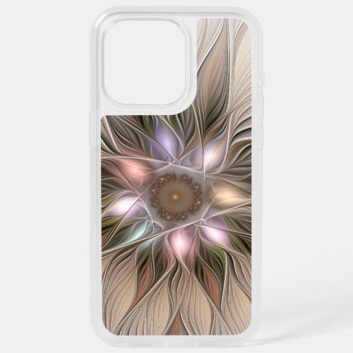 Joyful Flower Abstract Beige Brown Floral Fractal iPhone 15 Pro Max Case