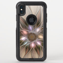Joyful Flower Abstract Beige Brown Floral Fractal OtterBox Commuter iPhone XS Max Case