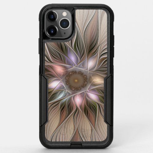 Joyful Flower Abstract Beige Brown Floral Fractal OtterBox Commuter iPhone 11 Pro Max Case