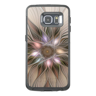 Joyful Flower Abstract Beige Brown Floral Fractal OtterBox Samsung Galaxy S6 Edge Case