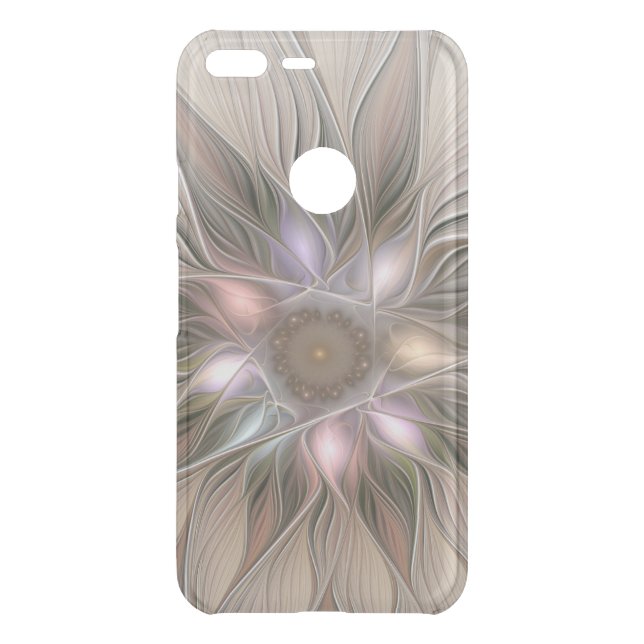 Joyful Flower Abstract Beige Brown Floral Fractal Uncommon Google Pixel XL Case (Back)