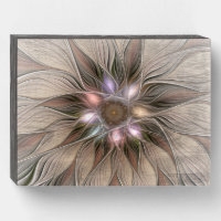 Joyful Flower Abstract Beige Brown Floral Fractal