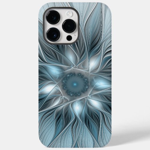 Joyful Flower Abstract Blue Gray Floral Fractal Case_Mate iPhone 14 Pro Max Case