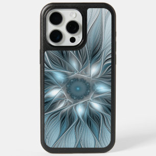 Joyful Flower Abstract Blue Gray Floral Fractal iPhone 15 Pro Max Case