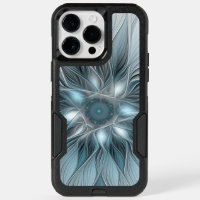 Joyful Flower Abstract Blue Gray Floral Fractal