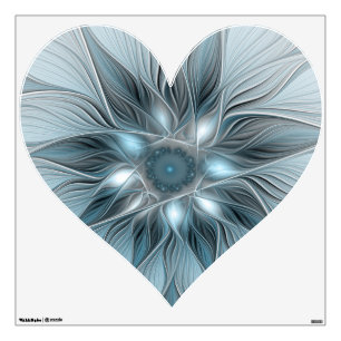 Joyful Flower Abstract Blue Gray Floral Fractal Wall Decal