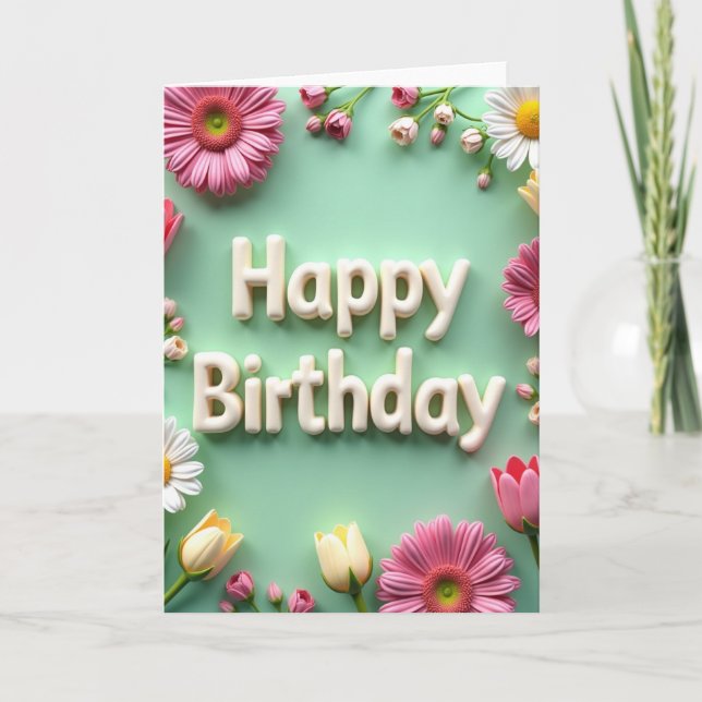 Joyful Flower Border Card (Front)