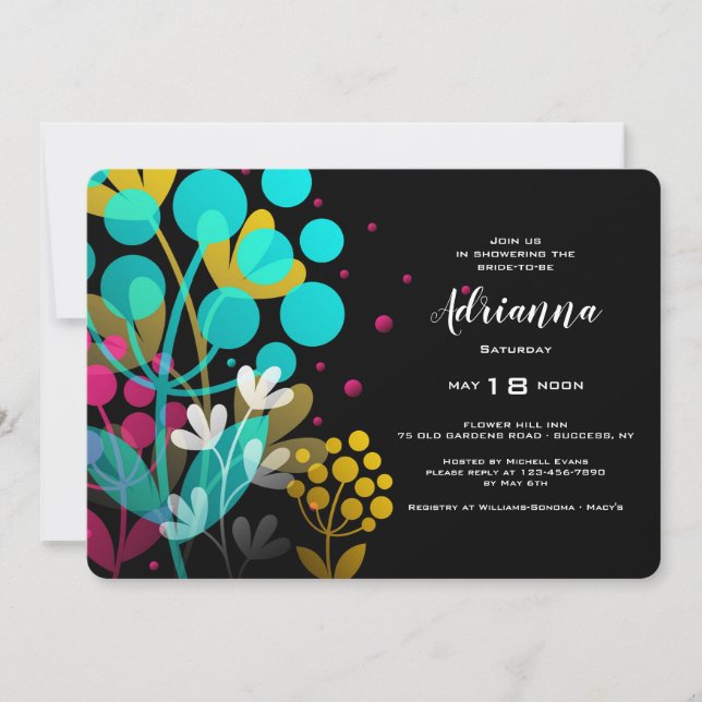 Joyful Flowers Bridal Shower Invitation (Front)