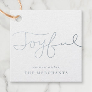 Joyful foil holiday foil favor tags