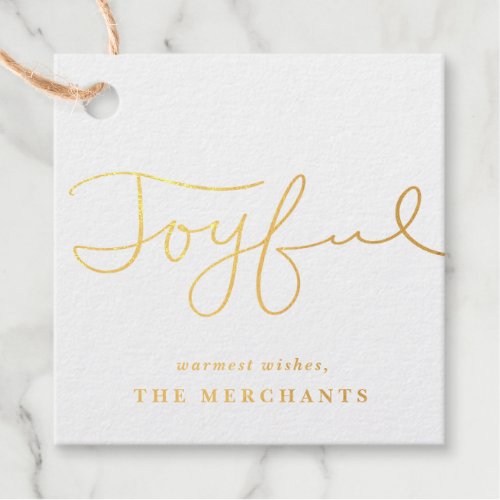 Joyful foil holiday gift tag  favor tag