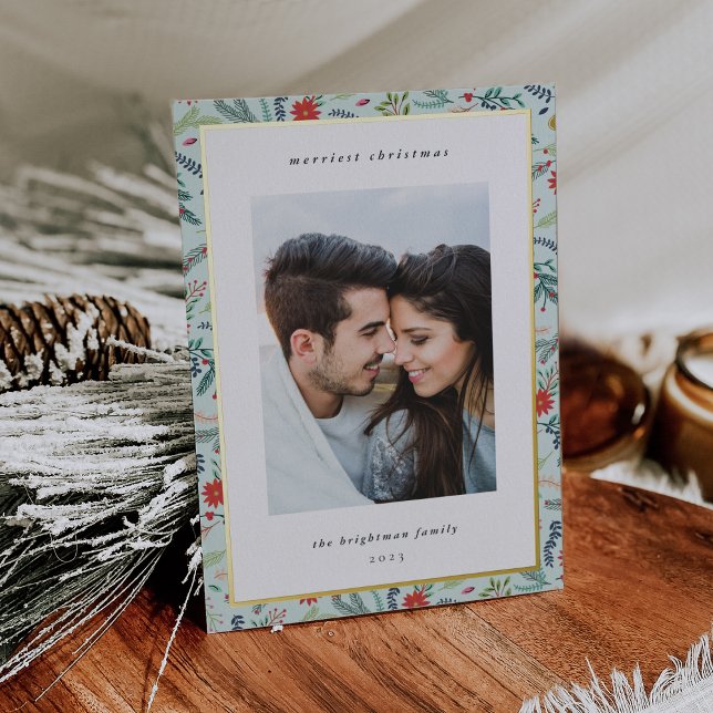 Joyful Foliage | Christmas Photo Foil Holiday Card (Creator Uploaded)