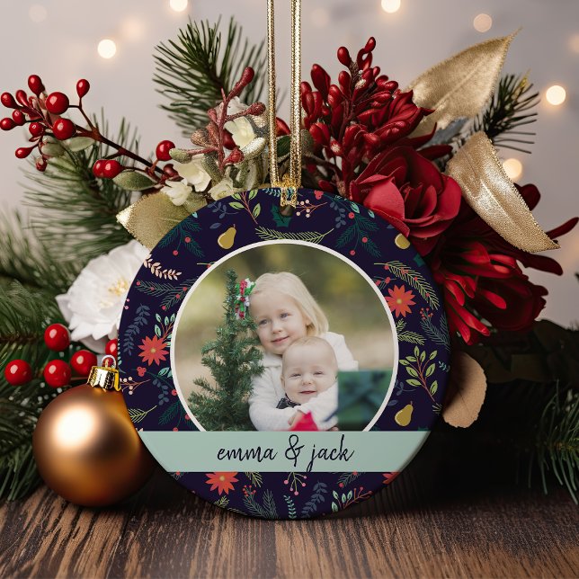 Joyful Foliage Photo Ceramic Ornament (Creator Uploaded)