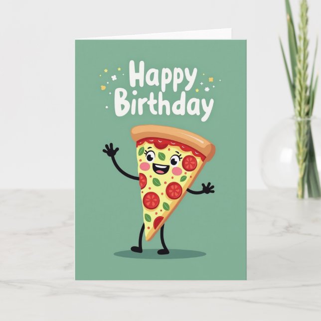 Joyful Food Slice Birthday Card (Front)