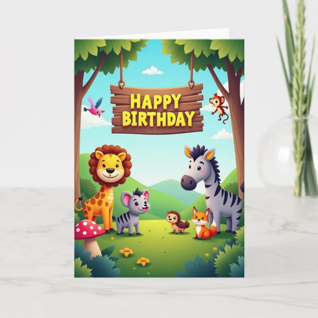 Joyful Forest Animals Card (Front)