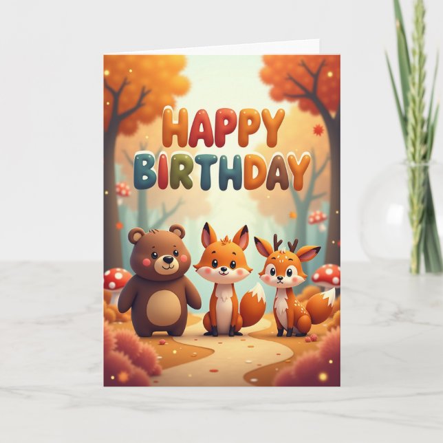 Joyful Forest Friends Card (Front)