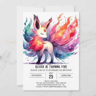Joyful Fox Birthday Invitation