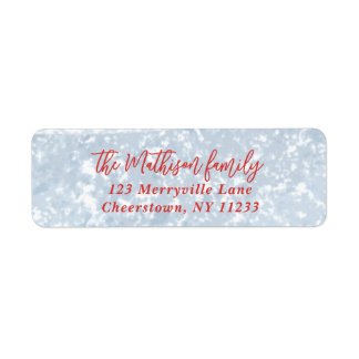 Joyful Frosty Blue and Red Bright Cheerful Return  Label