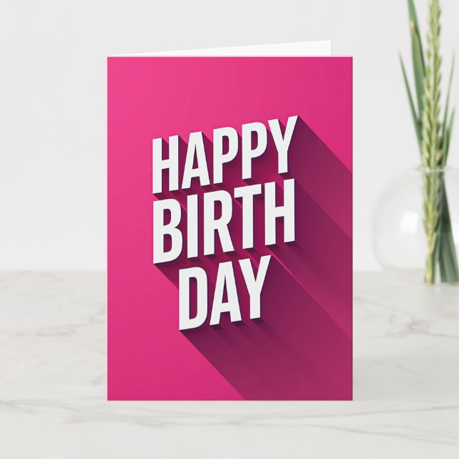 Joyful Fuchsia Birthday Card (Front)