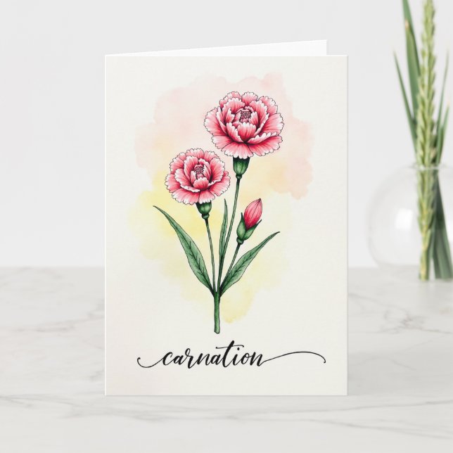 Joyful Fuchsia Floral Card (Front)
