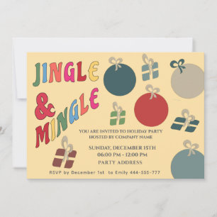 Joyful fun colorful ornaments gifts Holiday Invitation