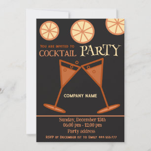 Joyful fun cool Christmas cocktail party corporate Invitation