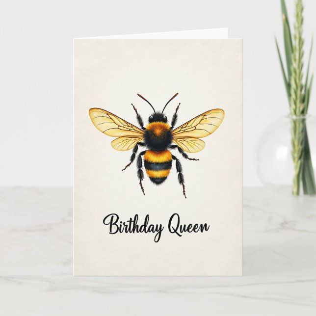 Joyful Fuzzy Insect Birthday Card (Front)