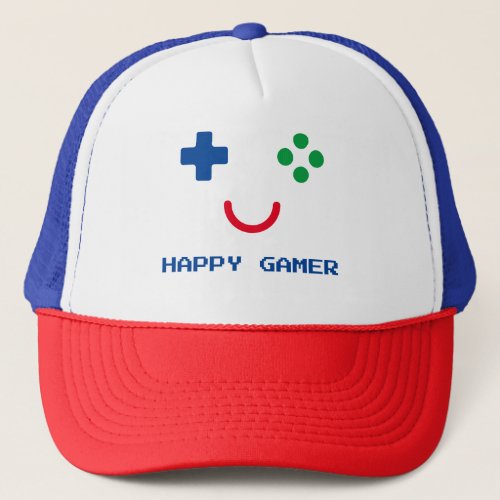 Joyful Gamer _ Retro Gaming Emoticon Trucker Hat