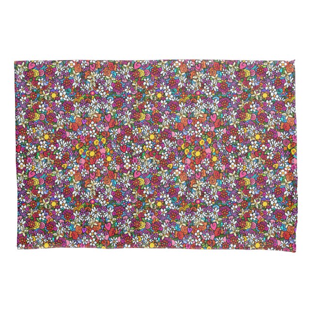 Joyful Garden Floral Pillow Case (Front)