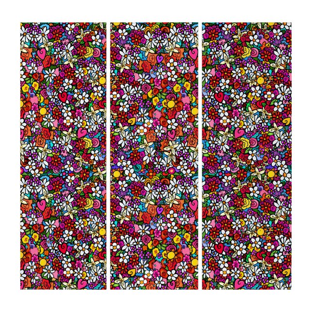 Joyful Garden Groovy Triptych (Front)